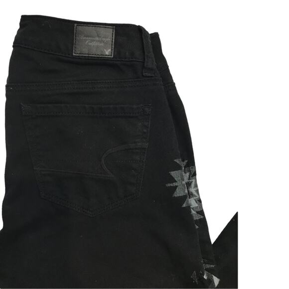 AEO Aztec Embroidered Black Skinny Jeans - Picture 7 of 10